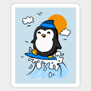 Penguin Surf Magnet